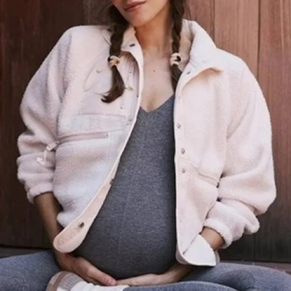 NWT Free People X Hatch hit the slopes fleece jacket in neutral - Picture 1 of 6